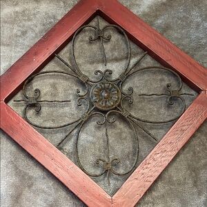 Red and Black Metal Wall Art